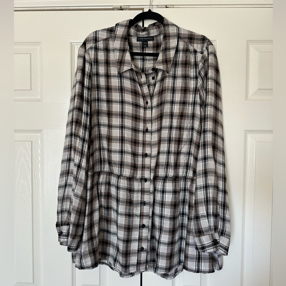 Lane Bryant Plaid Peplum Top